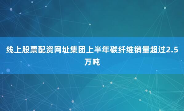 线上股票配资网址集团上半年碳纤维销量超过2.5万吨